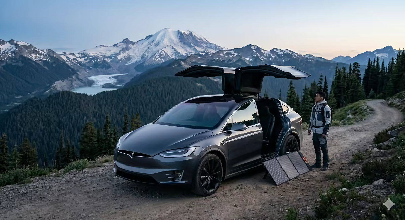 Tesla Model X en alta montaña